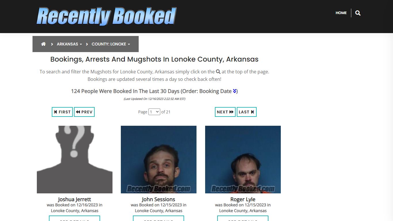 Bookings, Arrests and Mugshots in Lonoke County, Arkansas