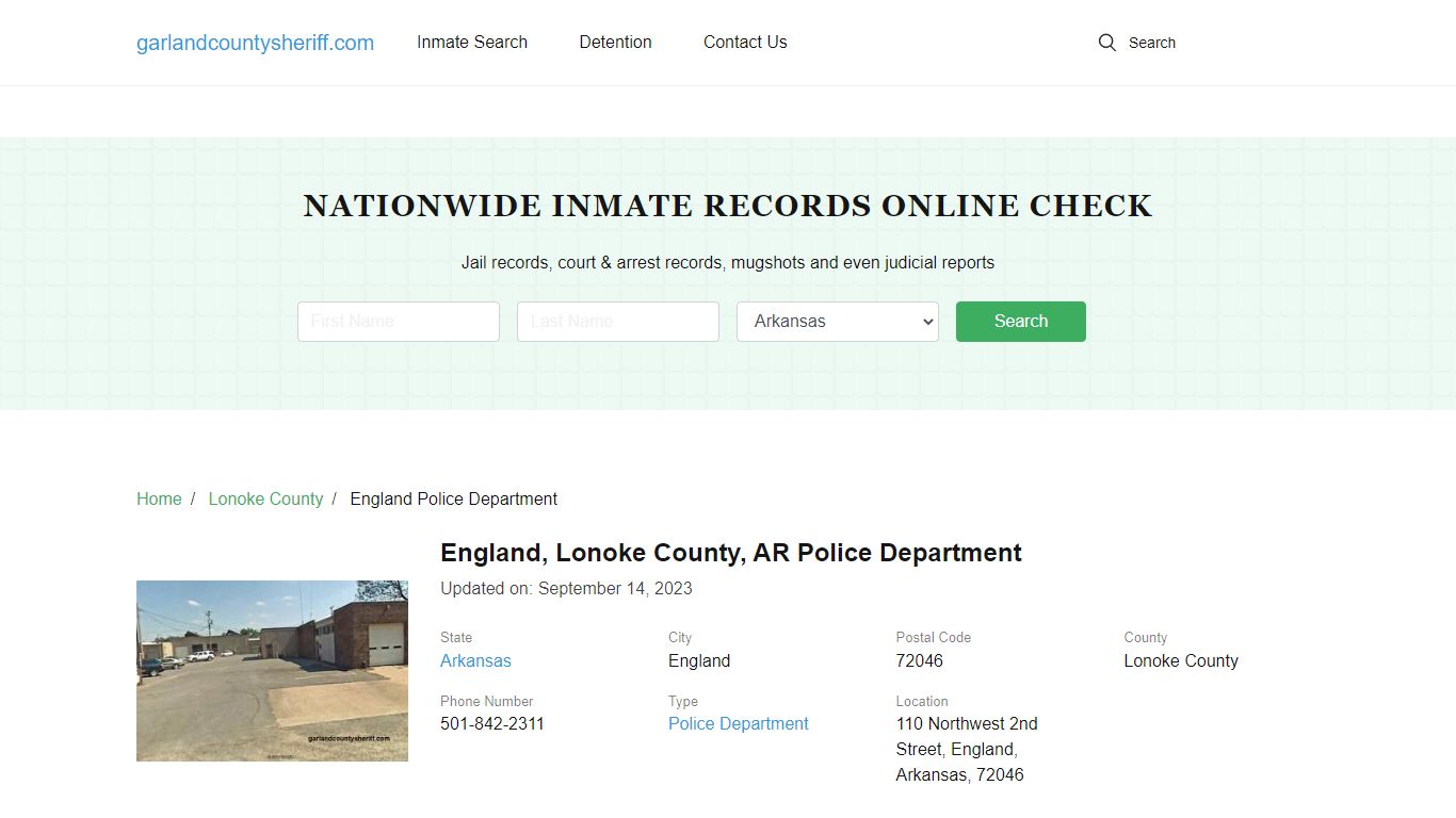 England, AR Police - City Jail Inmates, Arrests